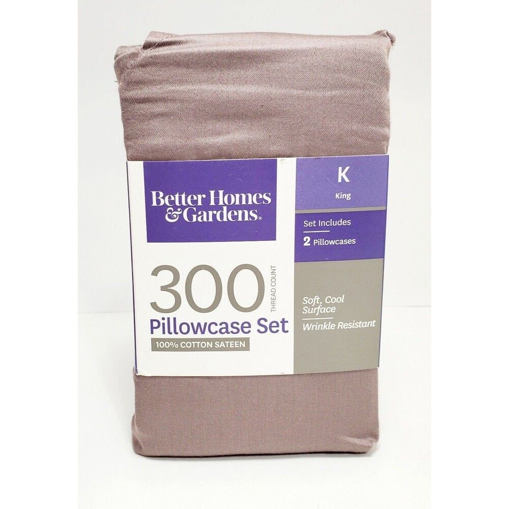 Better Homes & Gardens King Pillowcase Set 100% Cotton 300 Thread Count New